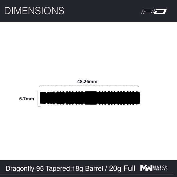 Red Dragon DRAGONFLY 95 BLACK - Tapered - 20 Gramm