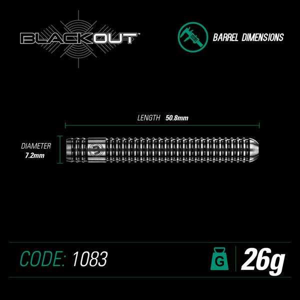 Winmau BLACKOUT - 26 Gramm