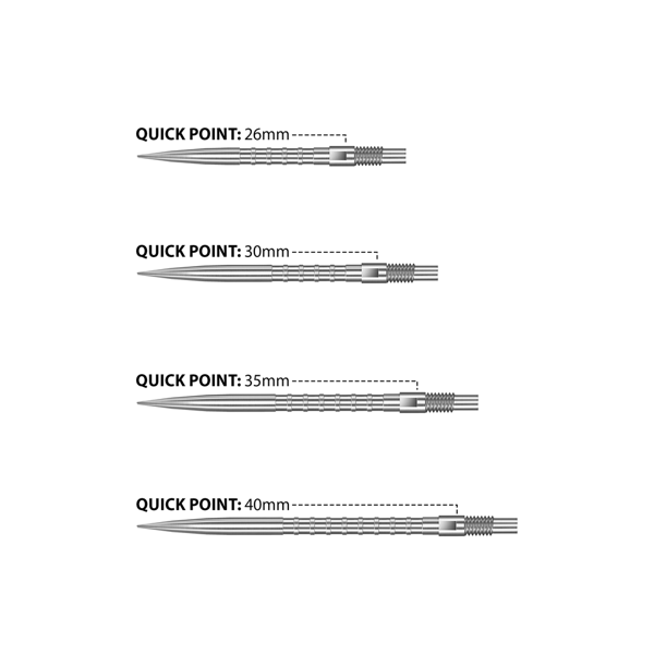 Harrows QUICK POINT   -   HM Grip   -   Silver   -   30 mm