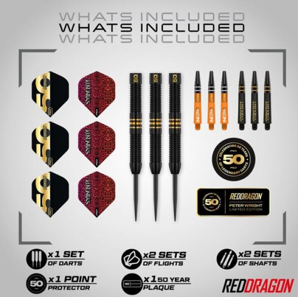 Red Dragon PETER WRIGHT 'Snakebite' - 50 Years Limited Edition Dart - 21 Gramm